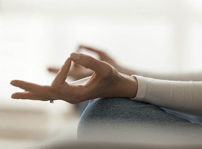 Hands meditating yoga meditation